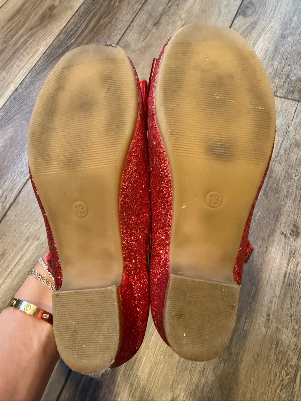 Stelle Girls Glitter Dress Shoe Flower Size 13 in Royal Red - Picture 7 of 8
